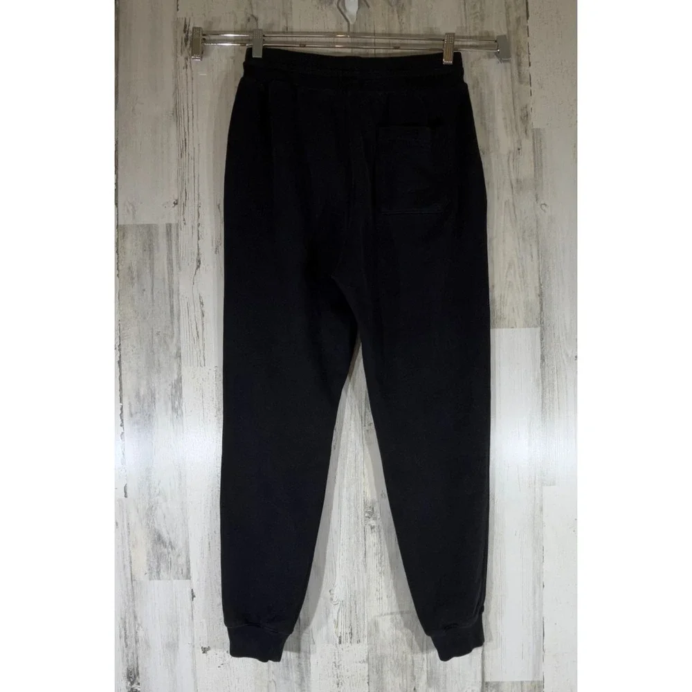 John Elliott Sweatpants Size 3 Black Drawstring Tapered Joggers French Terry USA